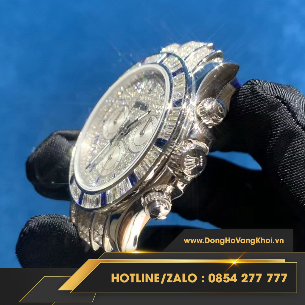 Đồng hồ Rolex cosmograph daytona 116599 chế tác vàng khối 18k, kim cương thiên nhiên
