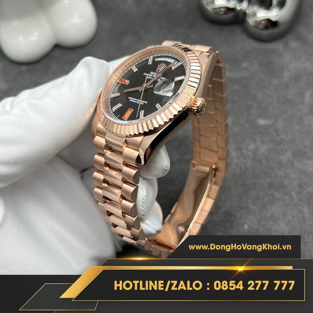 Đồng hồ Rolex Day Date RoseGold 218235 41mm chế tác vàng khối 18k
