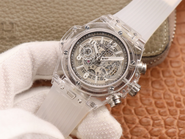 Đánh giá mẫu đồng hồ Hublot Unico Magic Sapphire trong suốt của OX Factory Replica với bộ chuyển động Asia HUB1242