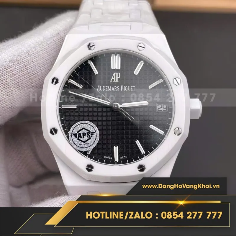 Đồng hồ Audemars Piguet Royal Oak Offshore 15707CB bằng gốm trắng, máy APS Factory 42mm, bản sao tốt nhất
