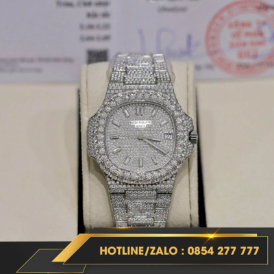Đồng hồ Patek Philippe Nautilus 5719 Chế Tác Full Kim Moissanite HongKong ở đâu uy tín chất lượng?