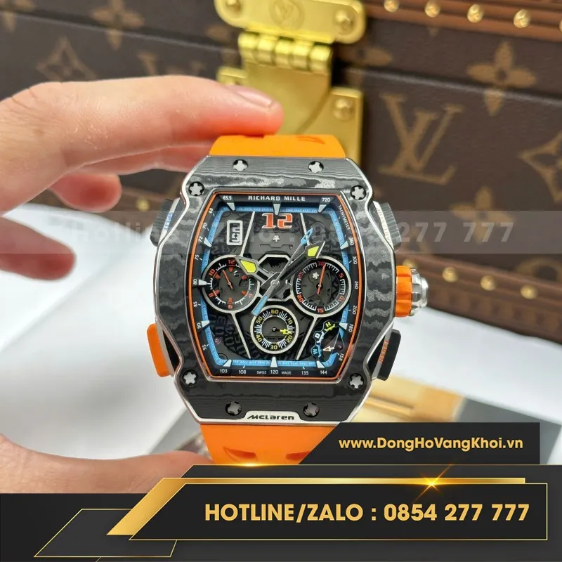 Đồng Hồ Richard Mille RM65-01 Chế Tác Vỏ Carbon Dây Cao Su Đen 44,5×49,9mm