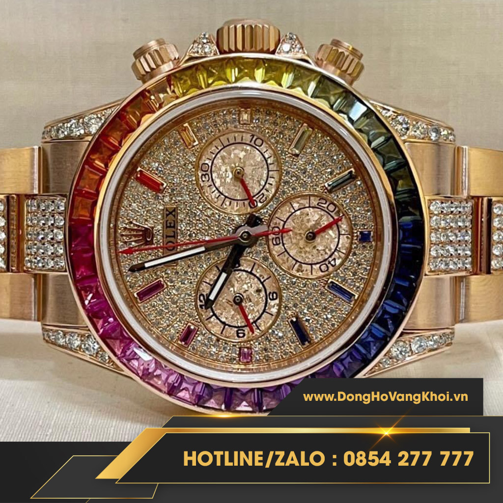 Đồng hồ Rolex cosmograp daytona 116595 brow chế tác vàng 18k, kim cương thiên nhiên 