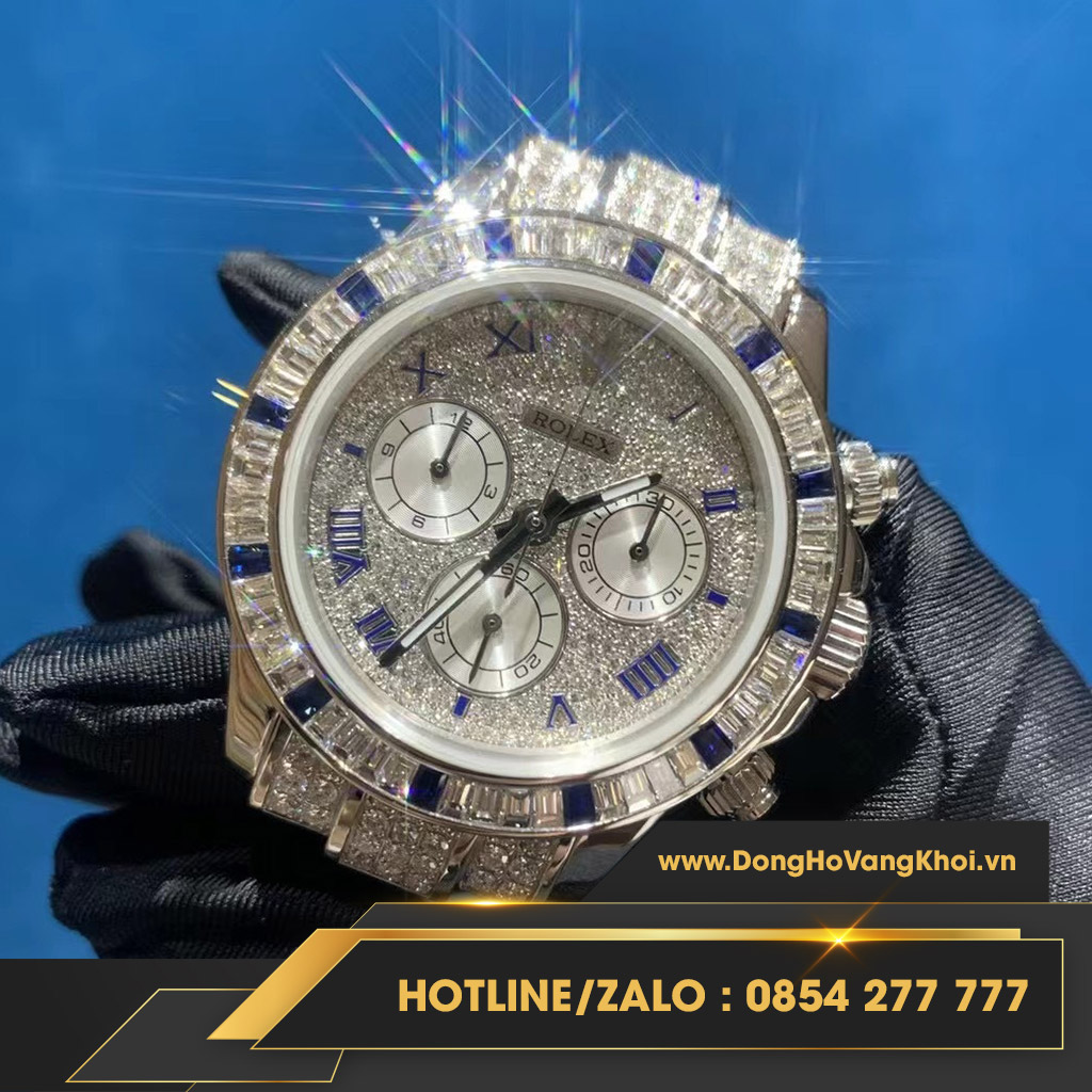 Đồng hồ Rolex cosmograph daytona 116599 chế tác vàng khối 18k, kim cương thiên nhiên