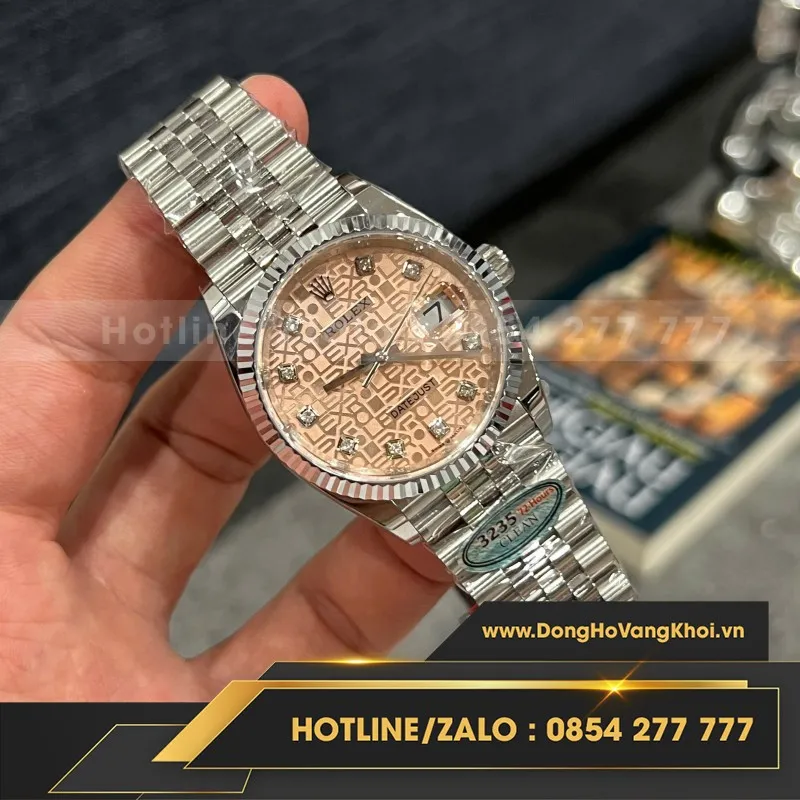 Đồng Hồ Rolex DateJust 126234 Mặt Số Vi Tính Màu Hồng Chế Tác Nhà Máy Clean 36mm