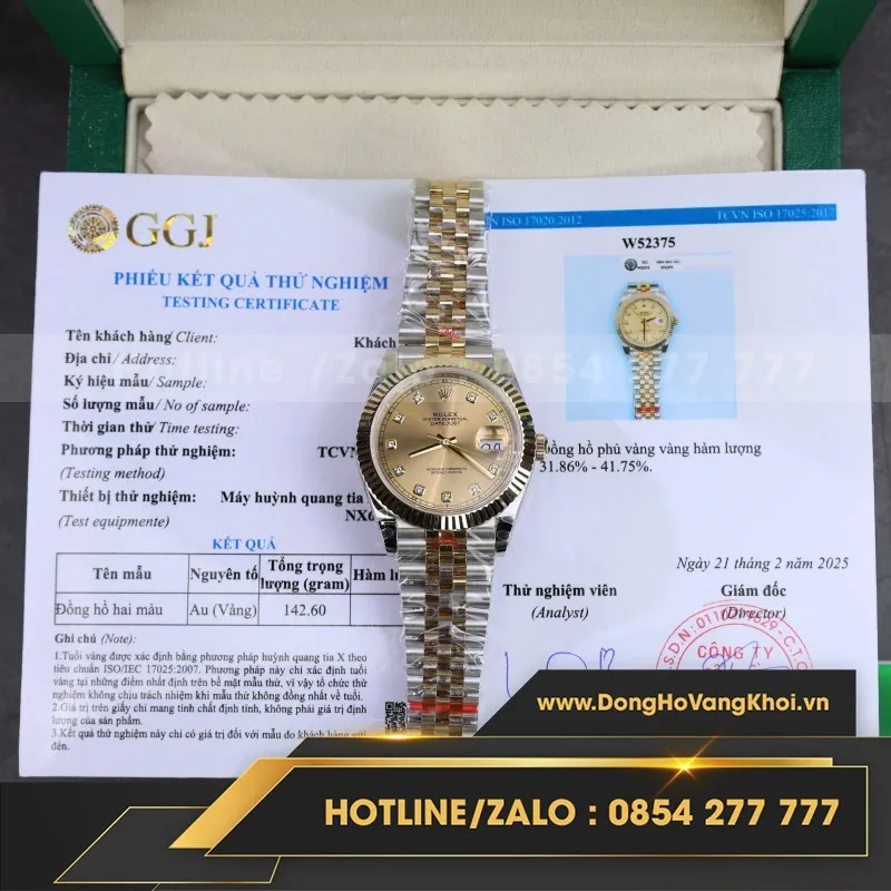 Đồng Hồ Rolex DateJust Nam Chế Tác Bọc Vàng 18K Nhà Máy GM 41mm