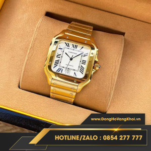 Đồng hồ Cartier siêu cấp mạ full vàng size 40mm