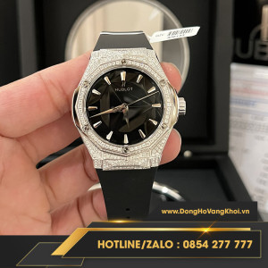 Đồng hồ Hublot orlinski titanium fake size 40mm, full kim cương moissanite