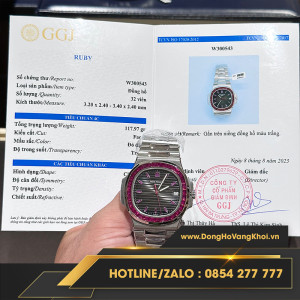 Đồng hồ patek philippe nautilus 5723 tinh chỉnh saphire và ruby tổng hợp