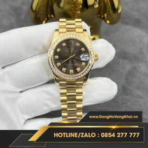 Đồng hồ Rolex Datejust  lady 31 278278 chế tác vàng khối 18k, kim cương thiên nhiên