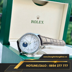 Đồng hồ rolex fake cellini moonphase mặt trắng