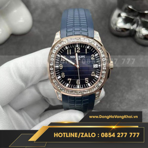 Patek philippe aquanaut 5168 baguette diamond blue dial