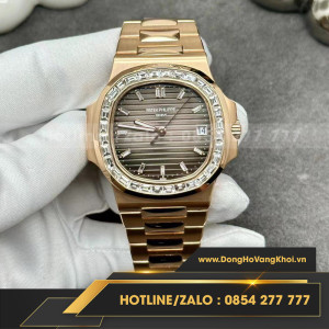 Patek philippe nautilus 5723r rose gold baguette diamond custom