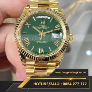 Rolex daydate 228238 chế tác vàng đúc mặt xanh green dây president 200g