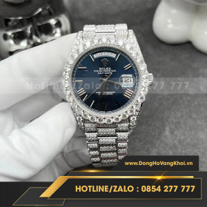 Rolex daydate blue dial custom full diamond